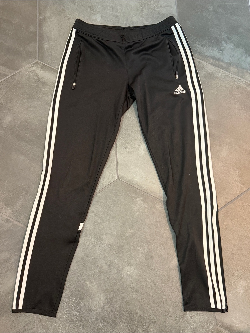 adidas Black Track Joggers with White Three-Stripes